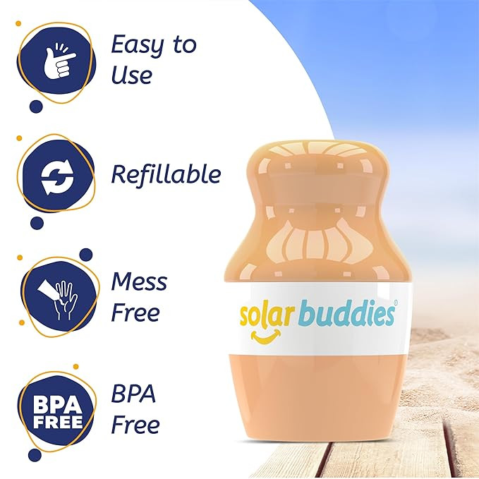 Solar Buddies Sunscreen Applicator - Single Nude - Refillable Roll on Sponge Sunscreen, Suncream ... | Amazon (US)