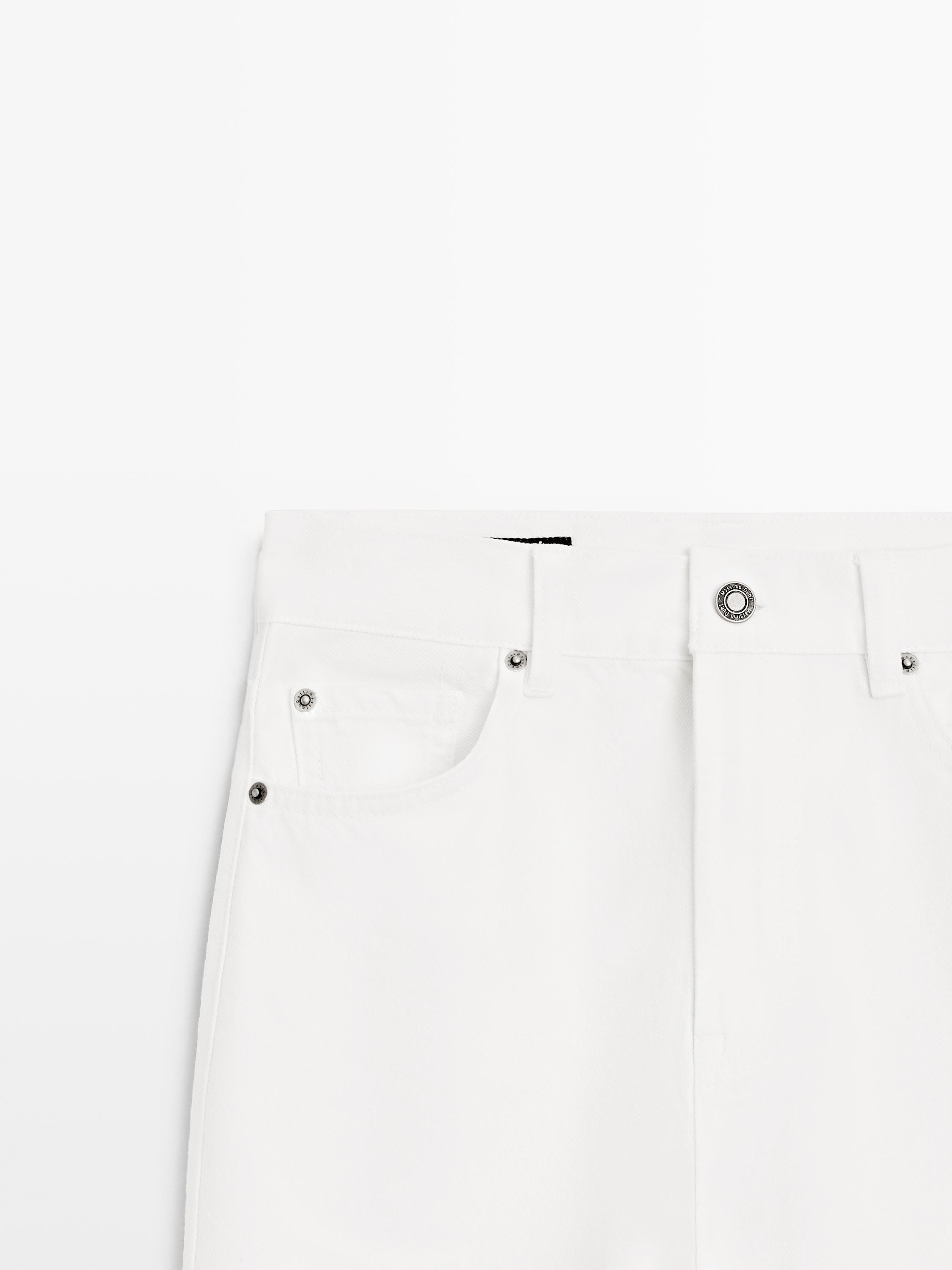 Straight-leg high-waist jeans | Massimo Dutti UK