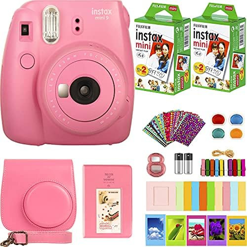Fujifilm Instax Mini 9 Instant Kids Camera Flamingo Pink with Custom Case + Fuji Instax Film Value P | Amazon (US)