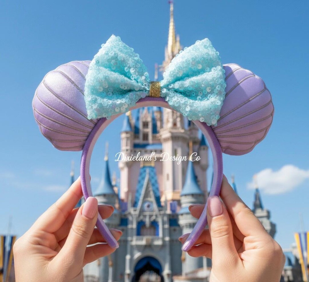 Mermaid Ariel Little Magical Place Theme Park Mickey Headband Minnie Bow Mouse Ear Headband Hallo... | Etsy (US)