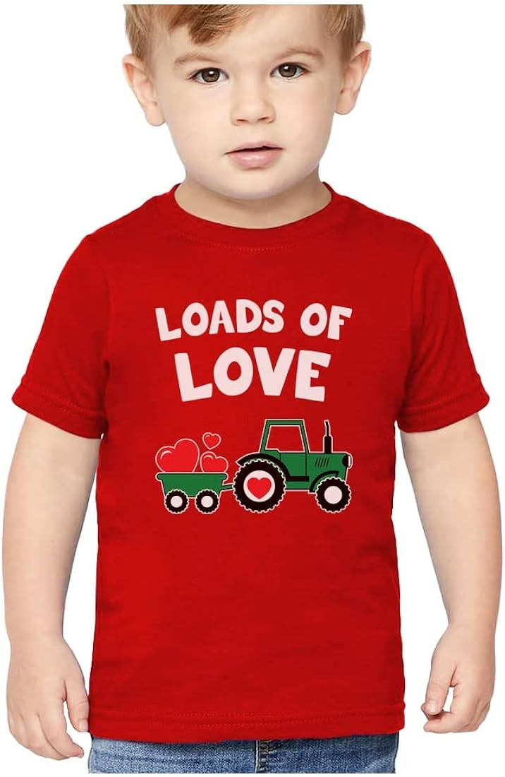 Valentine Day Shirt for Boys Loads of Love Valentines Toddler Kids Shirts | Amazon (US)