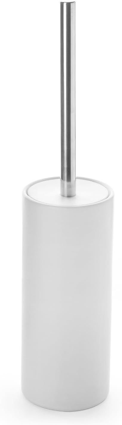 Matt White Ceramic Toilet Brush and Holder Set, Durable Bristles Non Scratch Toilet, Long Stainle... | Amazon (US)