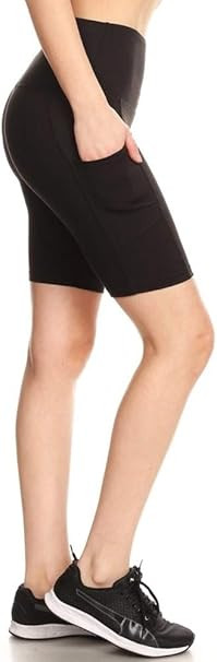 ShoSho Womens High Waist Yoga Compression Tummy Control Biker Shorts W/Pockets | Amazon (US)