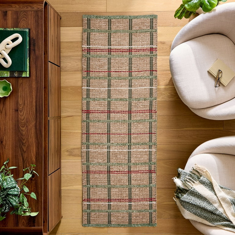 Better Homes & Gardens Jute Plaid 24" x 72'" Runner Rug | Walmart (US)