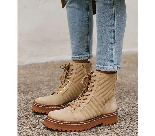 Vince Camuto x Fashion Jackson Suede Lace-Up Hiker Boots - Puchenie - QVC.com | QVC