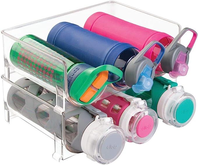 mDesign Plastic Stackable Water Bottle Holder Bin, Storage Organizer for Kitchen Countertops, Cab... | Amazon (US)