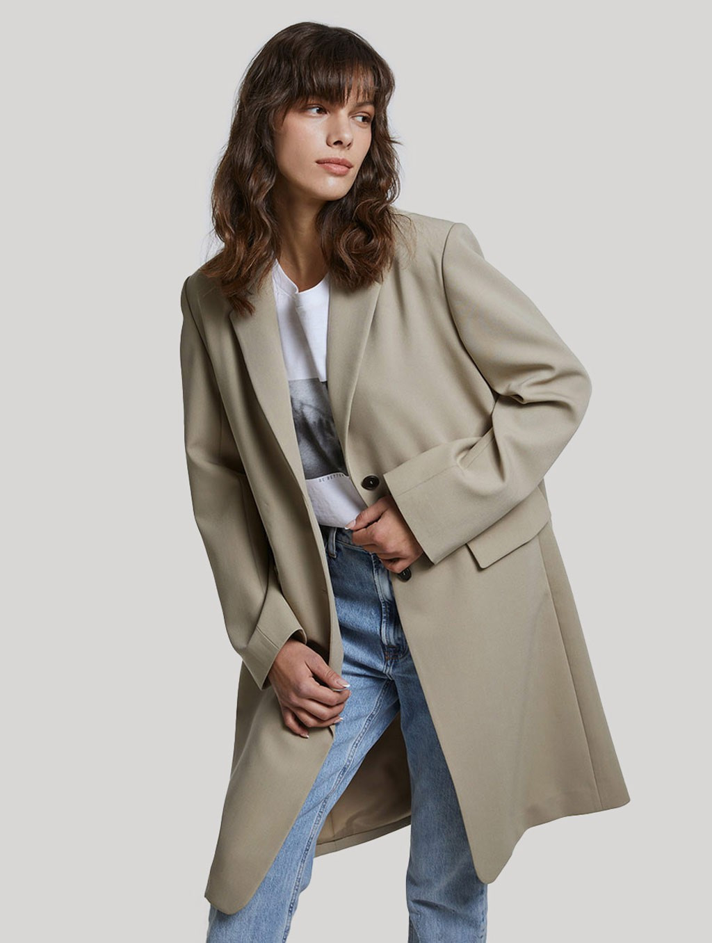 Midi Semi-notched Blazer | Lattelierstore