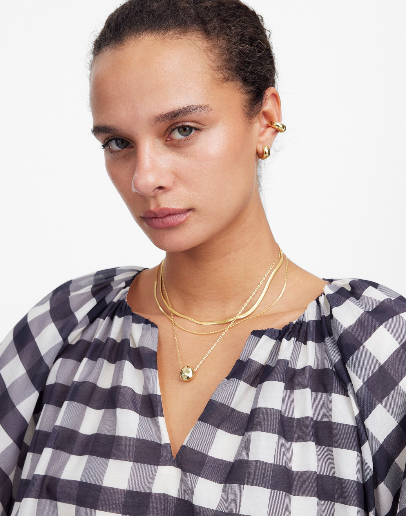 Bubble-Sleeve Top in Gingham | Madewell