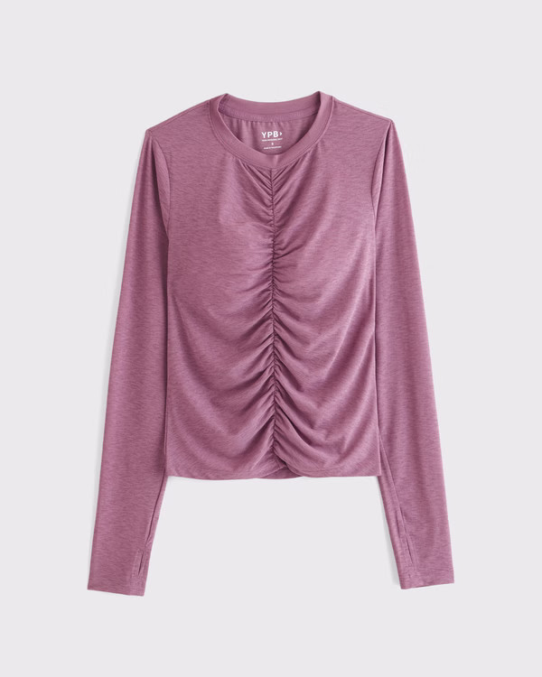 YPB Active Featherweight Long-Sleeve Ruched Tee | Abercrombie & Fitch (US)