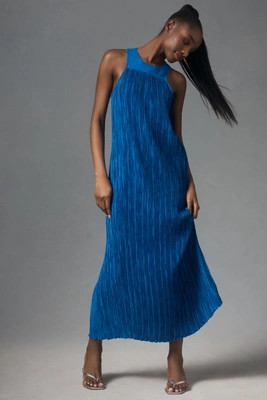 By Anthropologie Halter Plissé Maxi Dress | Anthropologie (US)