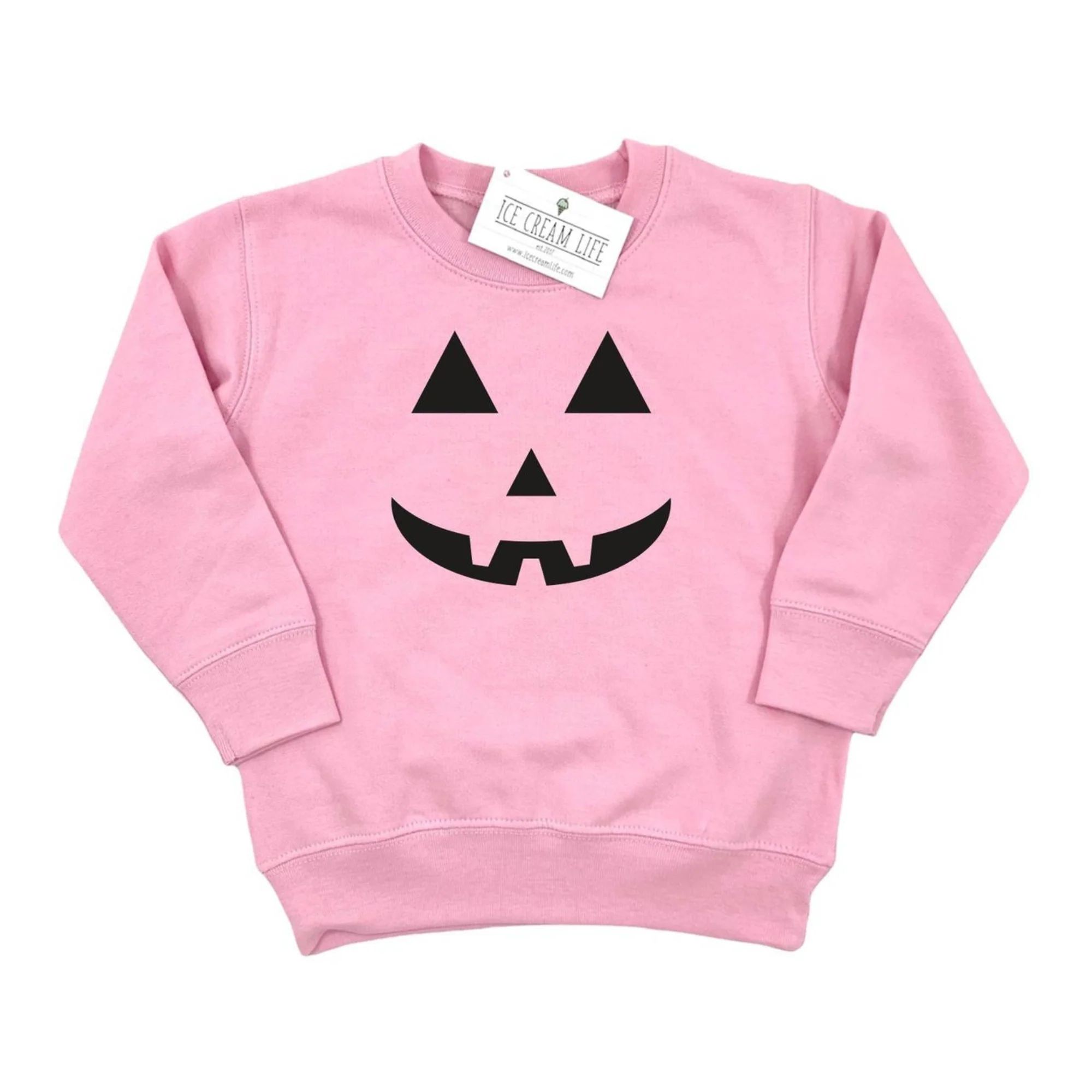 Jack-O-Lantern Toddler Sweatshirt, Pink | SpearmintLOVE