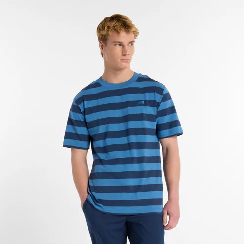 New Balance Men's Athletics Cotton Thick Stripe T-Shirt Blue - Blue | Joe's New Balance Outlet
