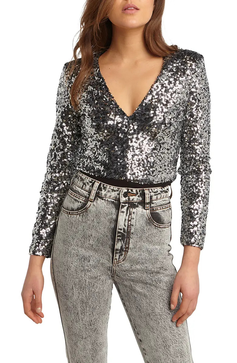 Siren Long Sleeve Sequin Bodysuit | Nordstrom