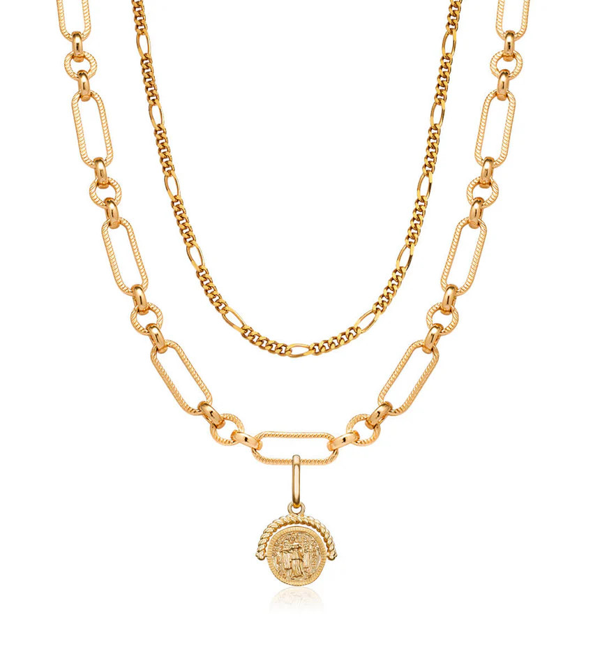 Coin Figaro Layered Set (Gold) | Abbott Lyon