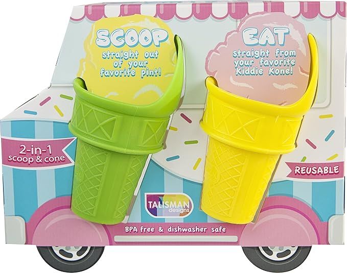Talisman Designs Kiddie Kones | Pink, Blue, Green & Yellow | Set of 4 | Mini Ice Cones | Stand Up... | Amazon (US)