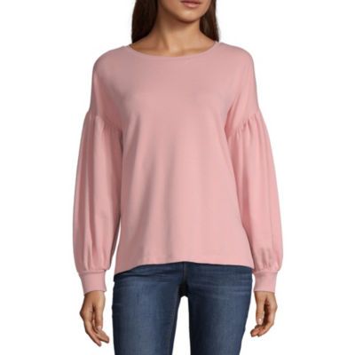 ana Long Sleeve Round Neck Pullover Sweater JCPenney | JCPenney