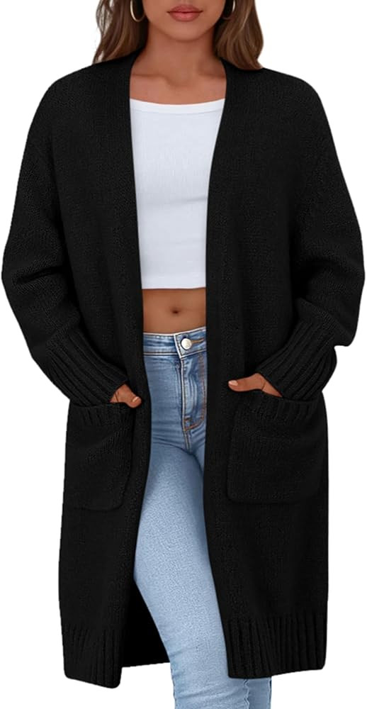 PRETTYGARDEN Fall Long Sleeve Cardigan Sweaters for Women 2026 Trendy Winter Open Front Loose Kni... | Amazon (US)