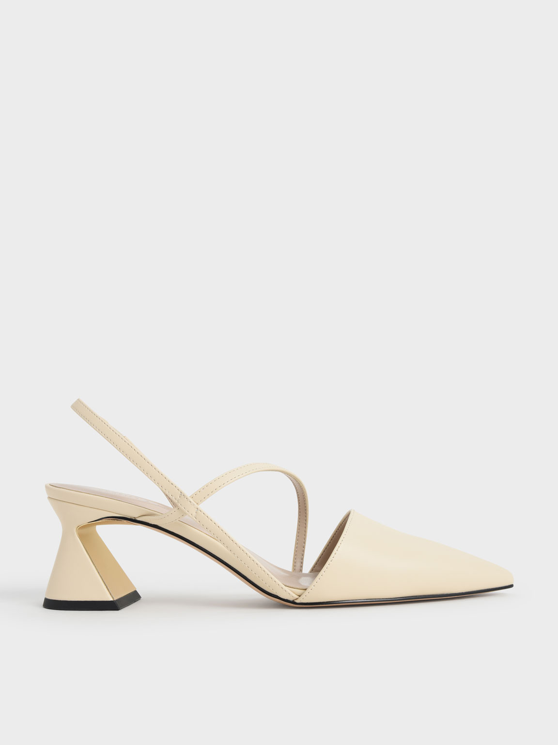 Asymmetric Strap Geometric Heel Pumps
- Chalk | CHARLES & KEITH (US)