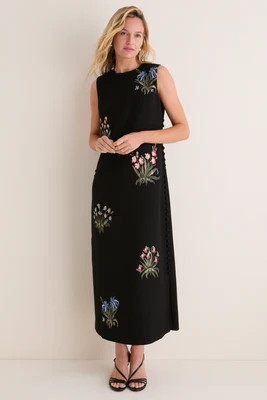 Wildflower Embroidered Crepe Camille Dress | Tuckernuck (US)