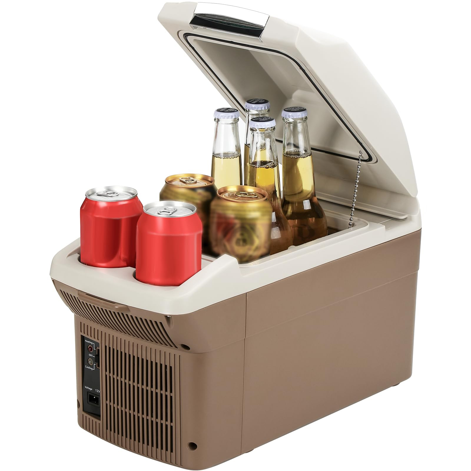 12V Portable Car Refrigerator Cooler/Warmer 8 Quart (9L) Car Fridge 40~140℉,12 V110V-220V, Electric Compact Camping Cooler Thermoelectric 12V Small Fridge for RV,Camping (Brown) | Amazon (US)