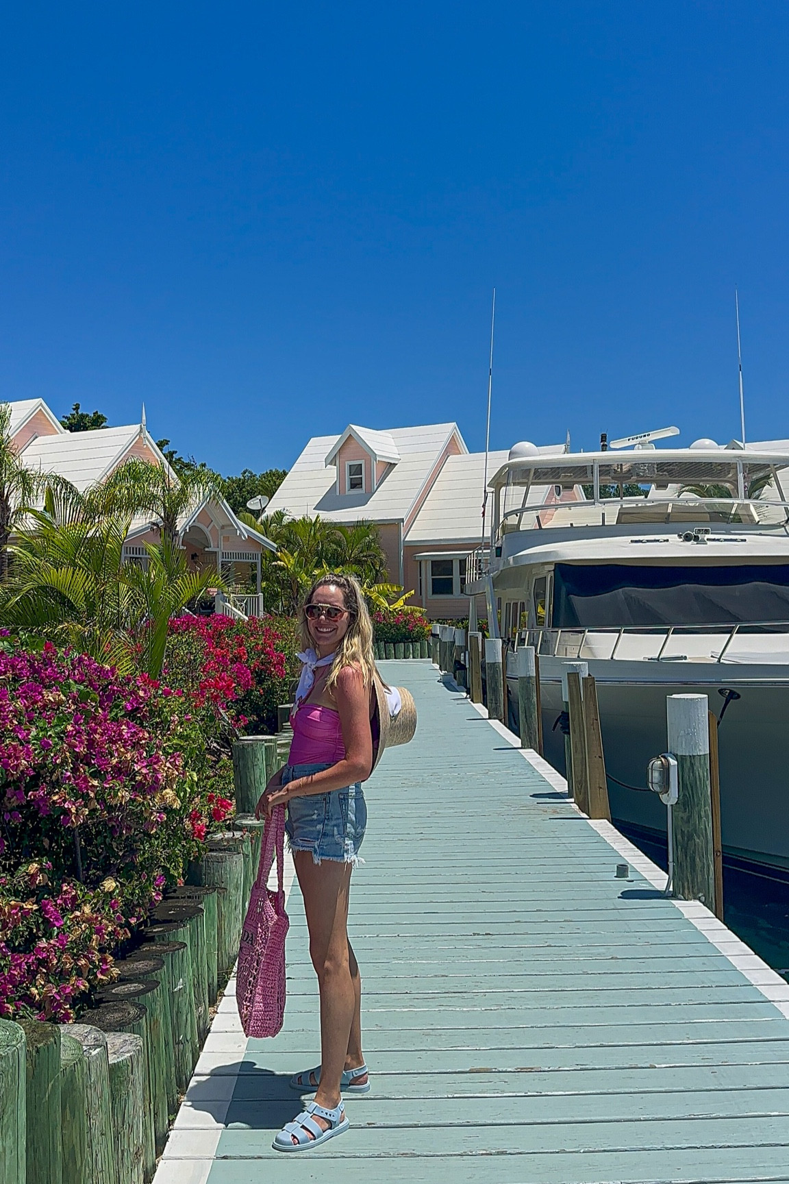 Bahamas, packing list, Bahamas outfit guide, summer dresses, spring outfit, travel outfit, spring dress, sandals, white dress, jeans, graduation dress, country concert outfit, summer outfit, Bahamas dress, beach dress, beach outfit, Bahamas outfit, Shani shemer swimsuit, Agolde Parker, Long shorts, Sarah Bray, Bermuda hat with white long ribbon, Melissa Emma, blue jelly sandals, rattan, pink Prada beach bag, lele sadougi pink aviator sunglasses with pearls. 

#LTKswim #LTKitbag #LTKshoecrush