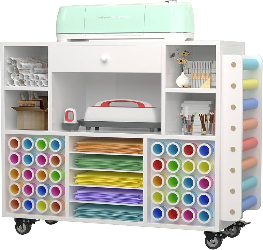 Craft organization and storage Cart Compatible with Cricut Machine, Rolling Craft Organizer With ... | Amazon (US)
