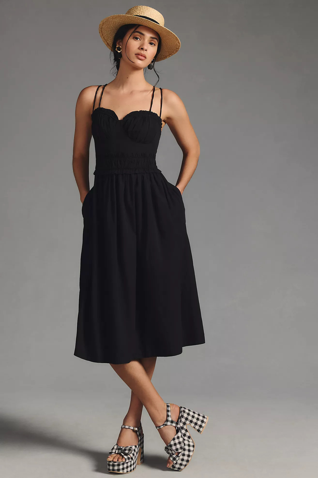 By Anthropologie Corset Midi Dress | Anthropologie (US)
