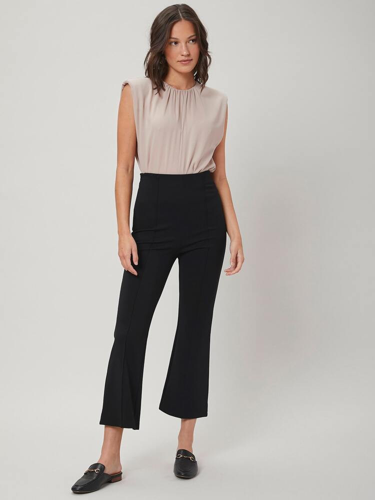 MOTF PREMIUM VISCOSE CROPPED FLARE LEG PANTS | SHEIN