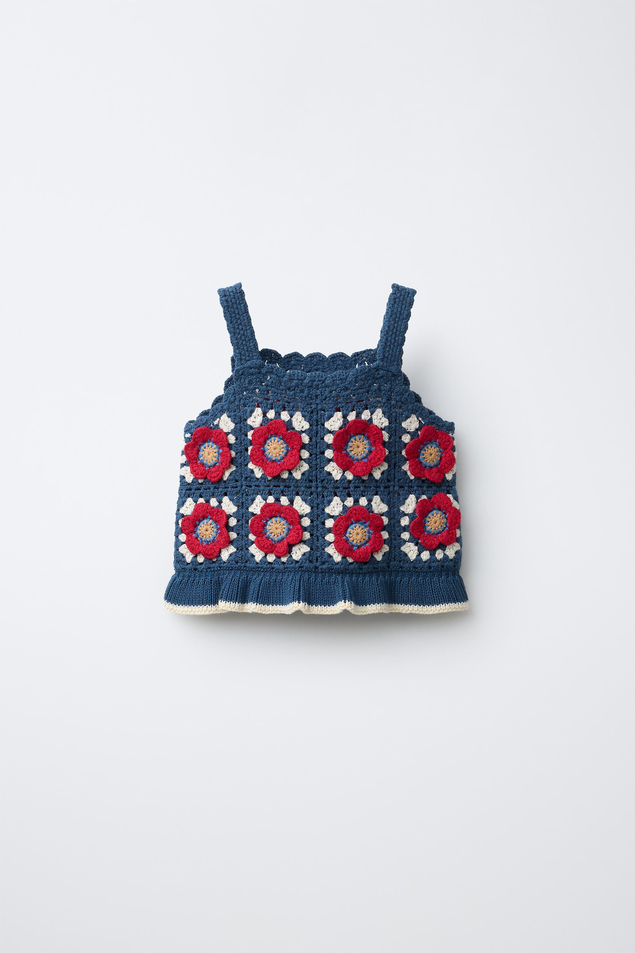 CROCHETED FLOWER KNIT TOP | Zara US