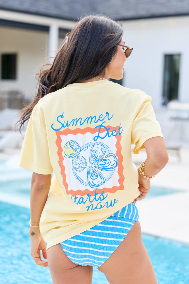 Summer Diet Yellow Comfort Colors Graphic Tee | Pink Lily