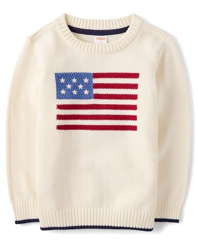 Gymboree,Boys,and Toddler Embroidered Pullover Sweater,Ivory Flag,2 Years | Amazon (US)