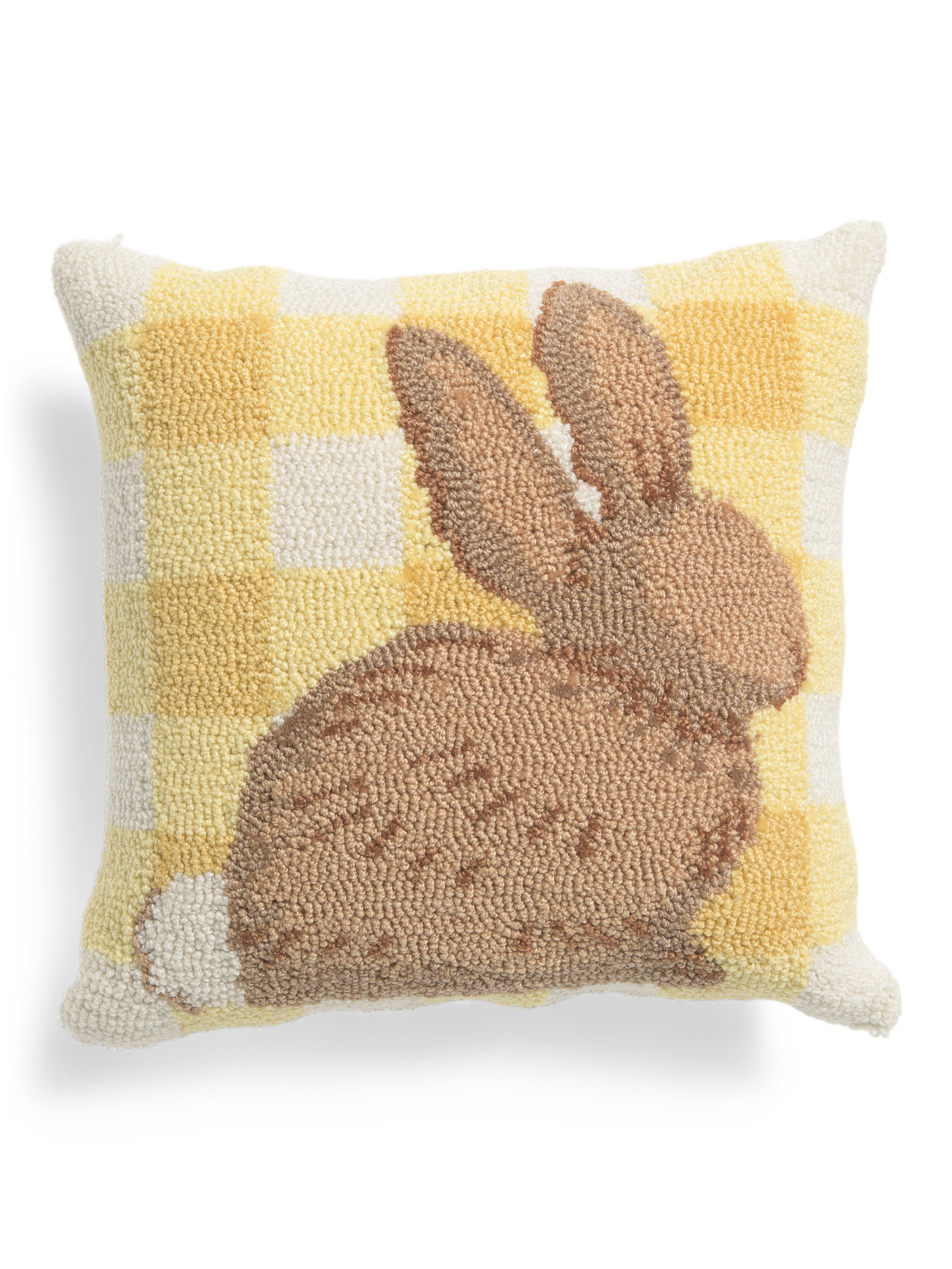 16x16 Hooked Plaid Bunny Pillow | TJ Maxx