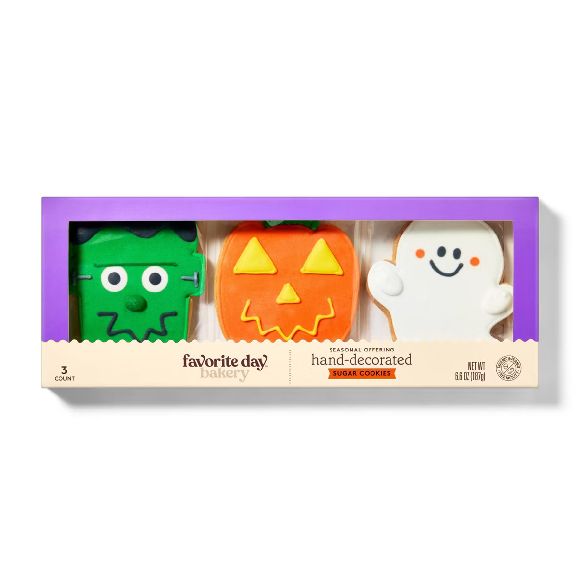 Halloween Hand Decorated Cookies Gift Box - 6.6oz/3ct - Favorite Day™ | Target