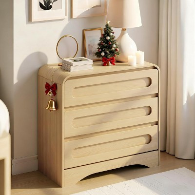 3 Drawer Dressers for Bedroom, 32" Wide Wood Storage Dresser Chest of Drawers Organizer Oak | Target