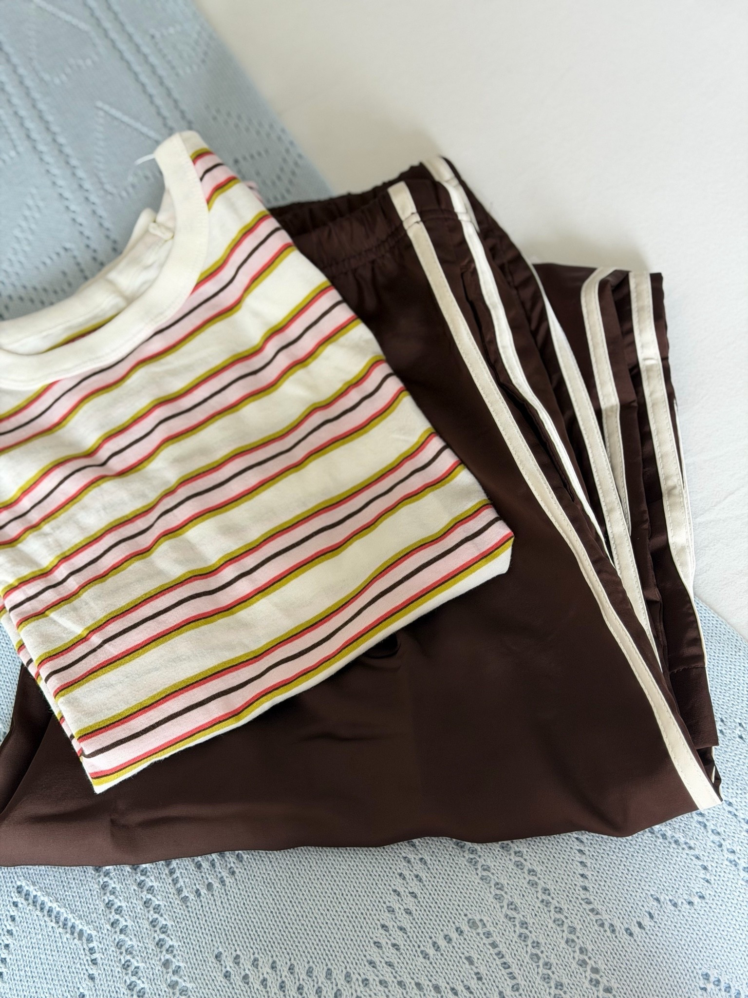 Old Navy striped tshirt and brown track pant on sale

#LTKootd #LTKSaleAlert #LTKActive