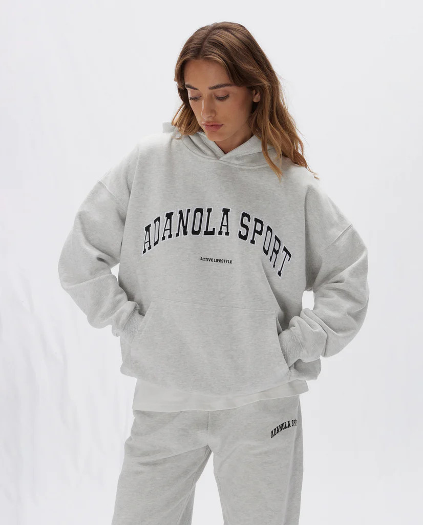 AS Oversized Hoodie - Light Grey Melange | Adanola UK