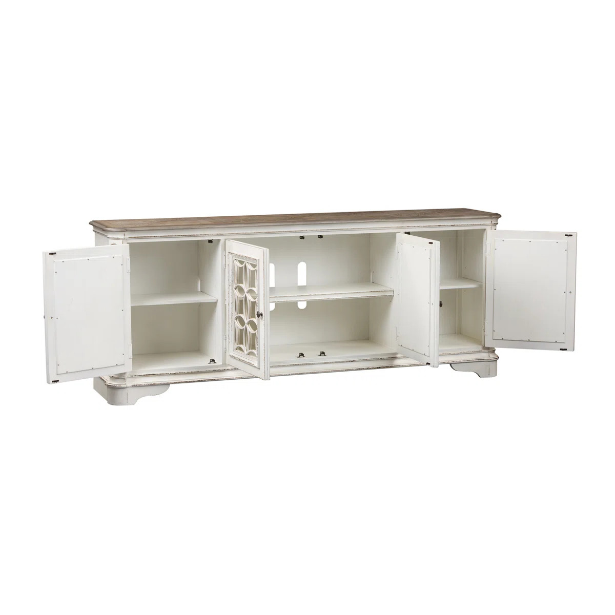 Colchester TV Stand w/ Antique Mirrored Doors | Wayfair North America