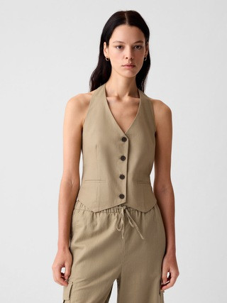 Linen-Cotton Halter Vest | Gap (US)