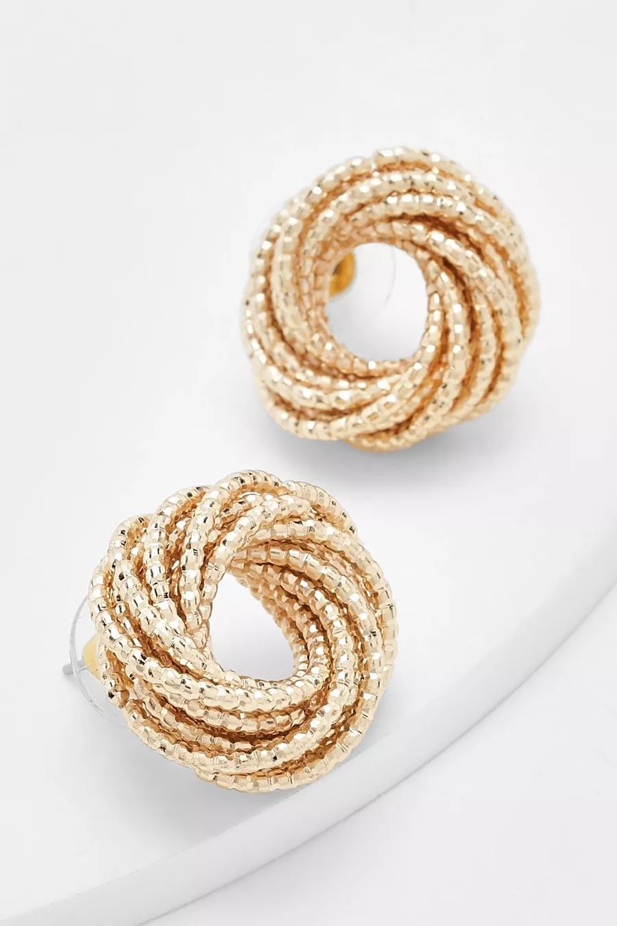 Gold Knot Stud Earrings | boohoo (US & Canada)