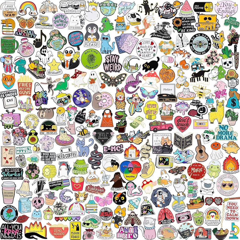 20/40/50 PCS Cute Enamel Pins Bulk, Funny Backpack Pins Aesthetic Lapel Badge Pins Set Assorted E... | Amazon (US)