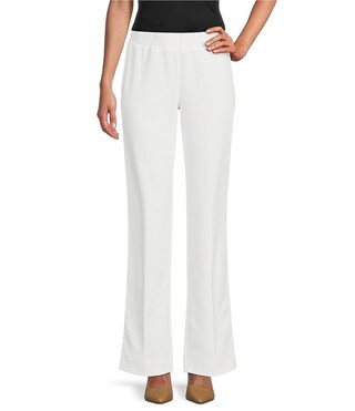 Ming Wang Deco Stretch Crepe Back Slit Hem Pull-On Pants - S | Dillard's