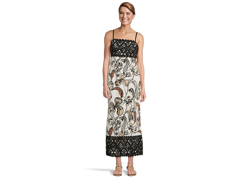 Lilly Pulitzer Vena Stretch Maxi Dress Women's Dress Coconut Oversized Irisistable : 2, Cotton/Spandex | Zappos