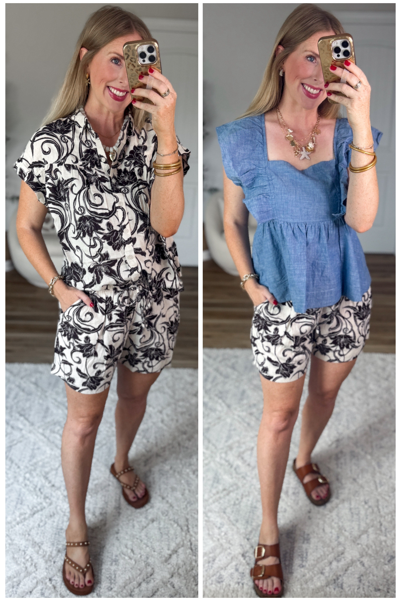 2 ways to style these linen blend printed shorts from Walmart!

#LTKootd