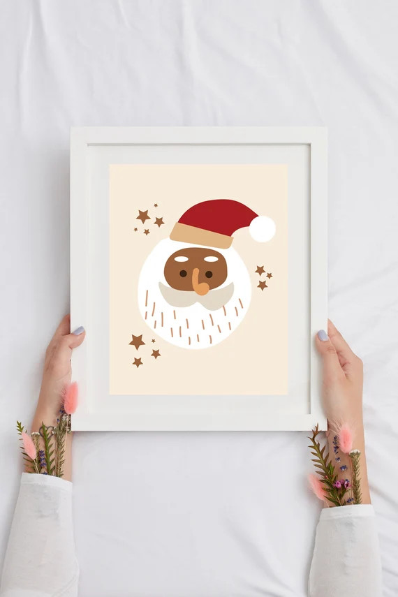 Santa Print Christmas Wall Art Kids Room Print Santa | Etsy | Etsy (US)