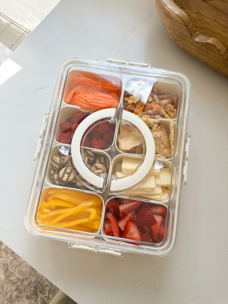Divided serving tray with lid & handle - 8 mini spill-proof trays perfect for a picnic or beach day!



#LTKfamily #LTKhome #LTKSeasonal