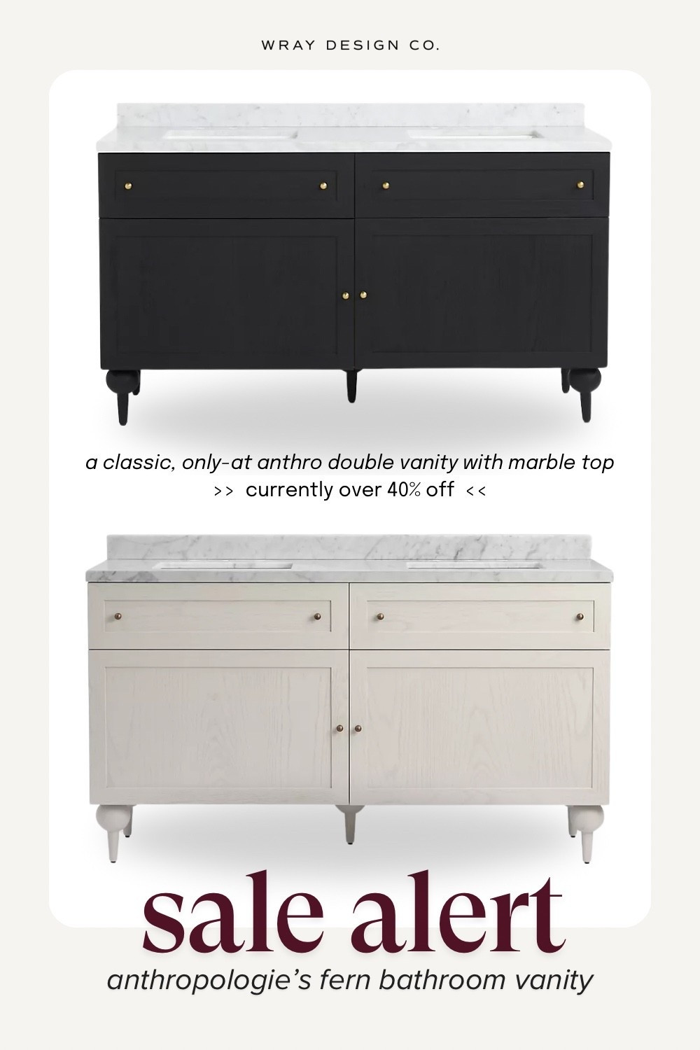 Sale alert! The highly rated fern bathroom vanity from @Anthropologie is over 40% off!   Marble top and sinks are included. 🙌🏻

#LTKHome #LTKSaleAlert