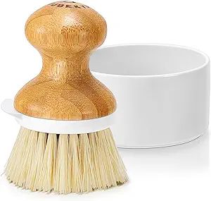 SUBEKYU Bamboo Dish Brush, Kitchen Dish Scrubber Brush with Soap Dispenser, Natural Wooden Dishwa... | Amazon (US)