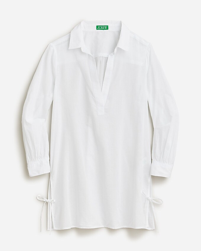 Cotton voile tunic cover-up with side ties | J. Crew US
