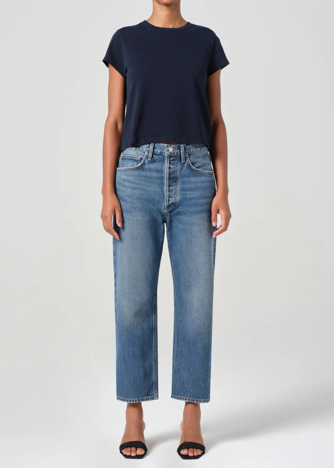 90's Crop Mid Rise Straight in Essence | AGOLDE
