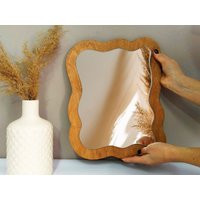 Rectangular Asymmetrical Mirror Wall Decor, Small Organic Shape Mirror, Fun Irregular Rustic Farmhouse | Etsy (US)